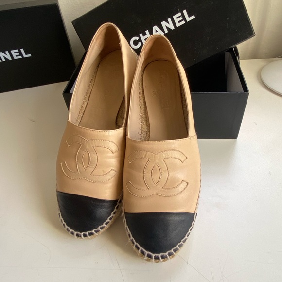 Chanel Full Set CC espadrilles lamb leather nude 40 - Picture 16 of 16